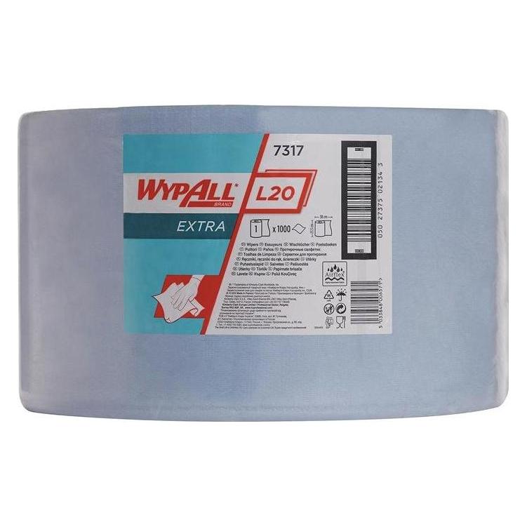 Kimberly-Clark Wischtuch WYPALL* L20 EXTRA+ 7317 L380xB235ca. mm blau 2-lagig (1000 Stk.) (7317)