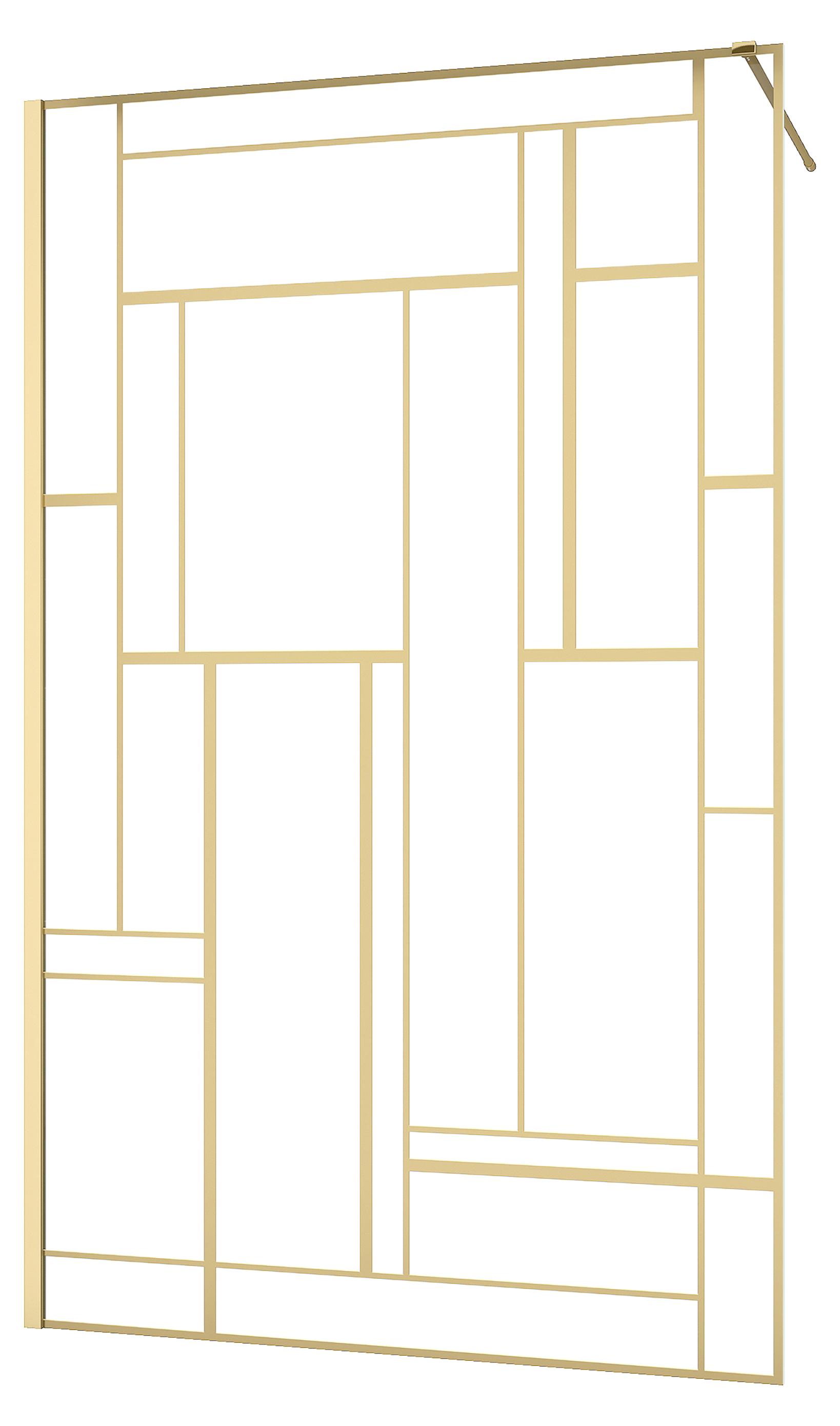 Duschwand 120×195 cm, Gold, 5 mm ESG, Siebdruck