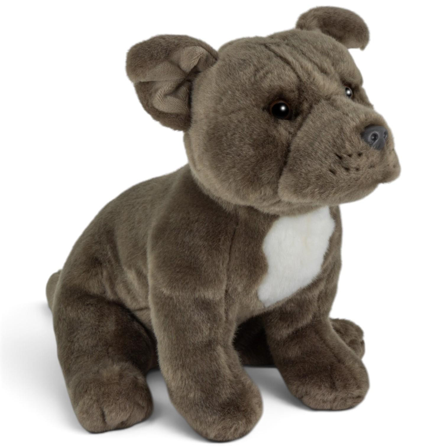 Carl Dick Staffordshire Bull Terrier grijze pluchen knuffel 32 cm
