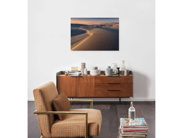 Leinwandbild Sand Storm Deutsches Qualitätsvlies 155 g/m² gespannt auf 2 cm starken, hochwertigem Kiefern Massivholz Stabiler
