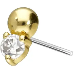 14 Karat Gold Aufsatz mit Titan Push Pin MOISSANIT + KUGEL