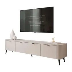 TV-SCHRANK CELESTE 200 cm mit Beleuchtung an den Schwarz Füßen