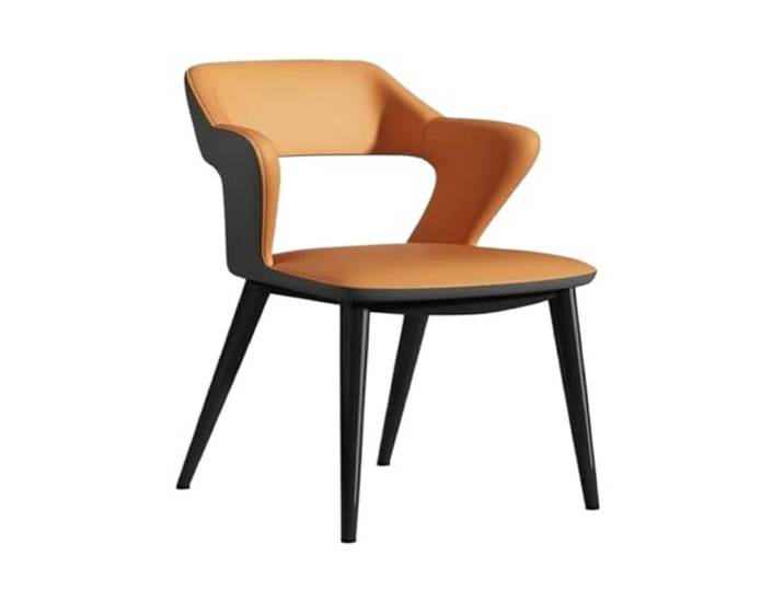 tDZP7yWpc Küchenstühle Esszimmerstühle, moderner gepolsterter Esszimmer-/Küchen-Beistellstuhl mit Metallbeinen for Zuhause/Wohnzimmer/Schlafzimmer/Büro(Orange)