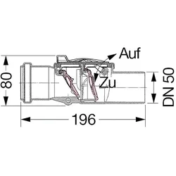 Kessel-Rückstauverschluss Staufix 73050 Kunststoff DN50