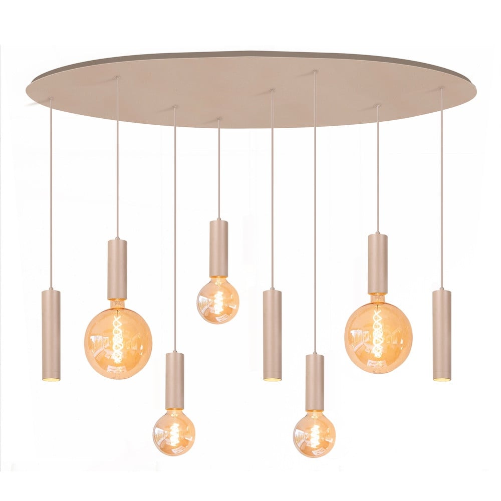 Highlight Design hanglamp Locarno 8-lichts zand bruin