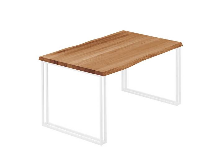LAMO Manufaktur Baumkantentisch Frame Esstisch Massivholz inkl. Metallgestell (1 Tisch), Baumkante massiv