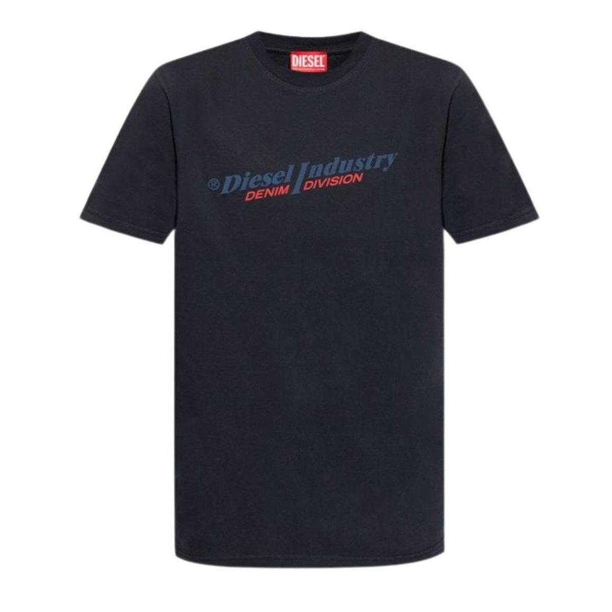 Diesel Unisex Erwachsenen Industrie Denim Division Logo T-Shirt (Marineblau)