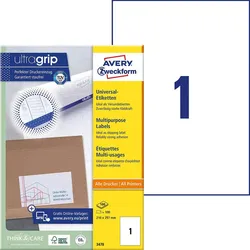 AVERY Zweckform Etiketten 3478 weiß 210,0 x 297,0 mm - 100 Stück