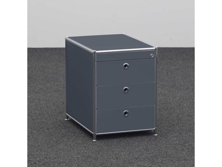 Standcontainer System4, Anthrazit, mit Schublade, mit Schlüssel, Neu – Ideal für leichte Aufbewahrung