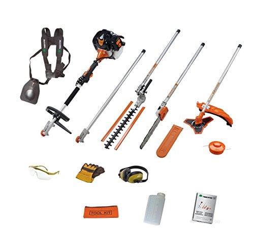 Timberpro 5-in-1 Benzine Multitool met Verlengpaal - 52 cc - Kettingzaag, Bosmaaier, Kantenmaaier en Heggenschaar