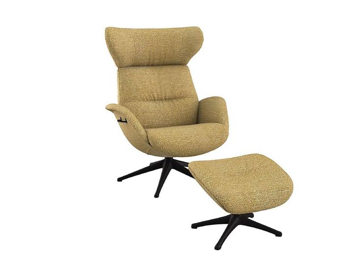 FLEXLUX Relaxsessel Fernsehsessel More, ergonomisch, drehbar, robuster Fuß, Scandi, Premium Komfort, Rücken- & Kopfteilverstellung, drehbar, Fuß schwarz