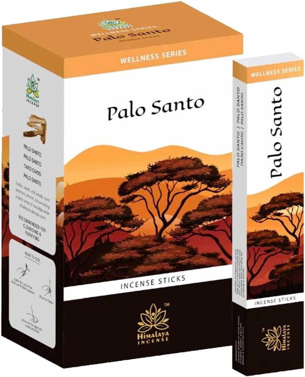 Himalaya Palo Santo Premium Agarbatti 12 x 15g – Handgerolde Palo Santo Wierookstokjes uit India voor Yoga, Meditatie en Aromatherapie