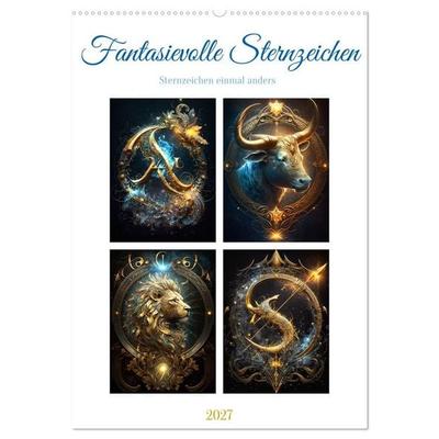 Fantasievolle Sternzeichen (Wandkalender 2027 DIN A2 hoch), CALVENDO Monatskalender