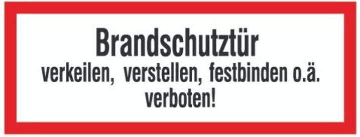 SafetyMarking Brandschutzschild Folie B297xH105 mm Brandschutztür verkeilen langnachleuchtend ; wolk (21.2550)
