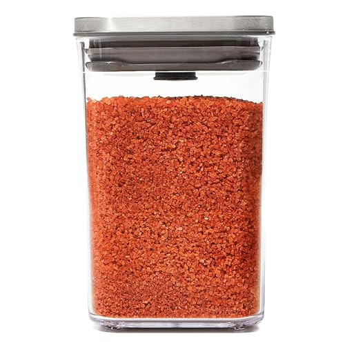 OXO Steel POP voorraadbus klein vierkant laag 1 L