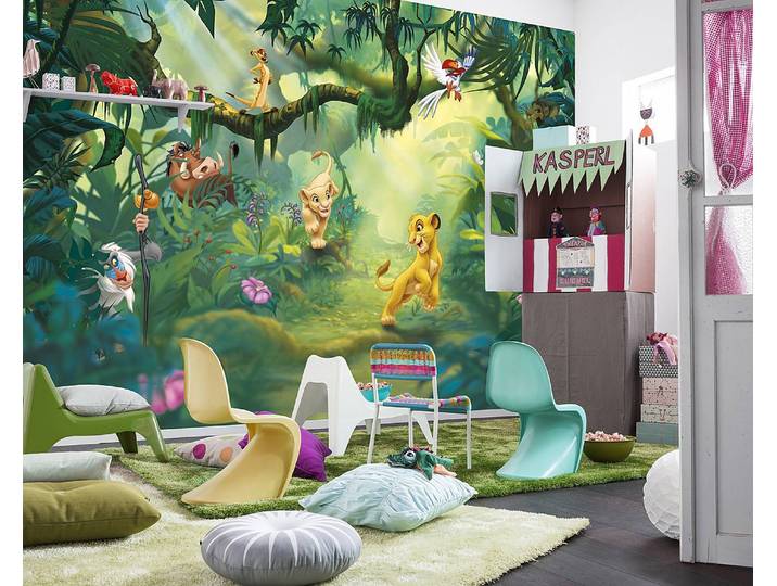 Fototapete Lion King Jungle 368 x 254 x 0cm Multicolor