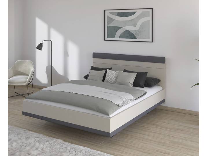 rauch Bett Doppelbett Holzbett SAJO mit Farb-Absetzungen in komfortabler Sitzhöhe MADE IN GERMANY