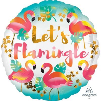 Flamingo Folienballon rund