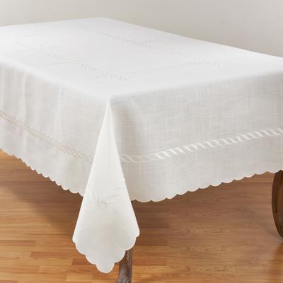 Saro Lifestyle Stylish Tablecloth With Embroidered Braid Design