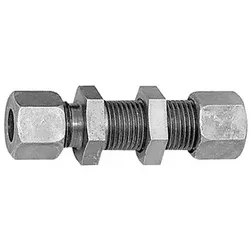 Gerade Schottverschraubung, Rohr-Außen-Ø 6 mm, Stahl verzinkt (V 170)