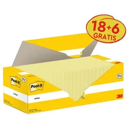 Post-it Super Sticky 18+6 Vorteilspack Haftnotizblöcke »Notes« 76 x 127 mm gelb