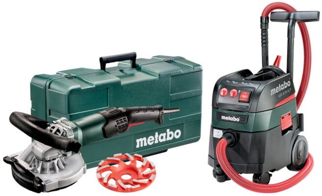 Kit Metabo ponceuse de rénovation RSEV 19-125 RT + aspirateur tous usages ASR 35 M ACP, coffret en plastique (691001000)