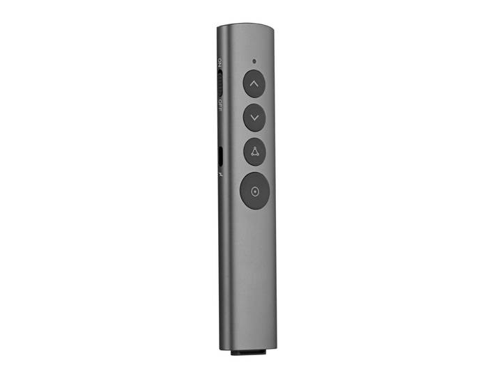 TNB Télécommande pointer laser spotlight rechargeable Airprensenter - 4 modes de présentation - Dongle USB-A et C - Gris