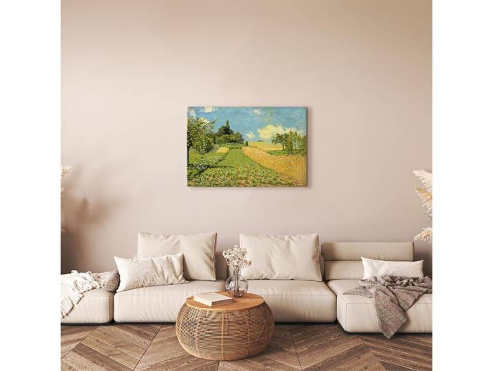 Leinwandbild The Cornfield Filz Gold/Gold 90 x 60cm