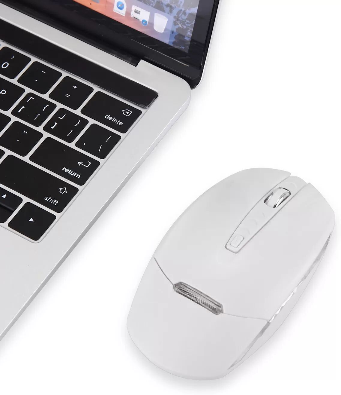 INF Souris sans fil 2.4G Illuminée - Blanche, Portable & Silencieuse