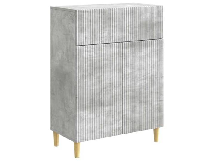 Roanoer Sideboard Betongrau 66x34,5x90 cm Holzwerkstoff Kommode Flur Vielseitiger Beistellschrank im Betongrau-Look mit Schublade und Fächern für Wohnzimmer, Schlafzimmer oder Essbereich.