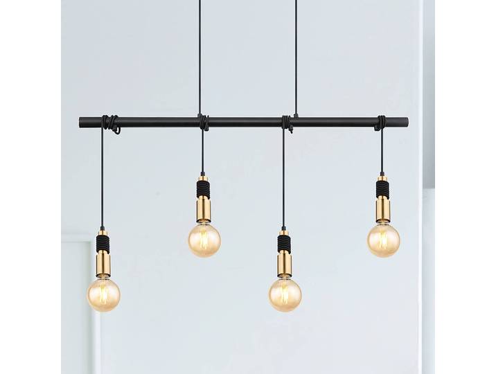 Suspension Alexius 6 x 120 x 100cm Noir Tissu mélangé LED E27