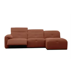 ECKSOFA TRENTO 4-Sitzer mit 1 Relaxfunktion, dunkelorange