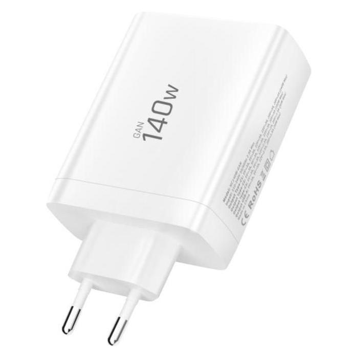 Tech-Protect NC140W-GAN 4-PORT NETZWERKLADEVORRICHT PD 140W / QC3.0 WEISS (140 W, 4 Ports) (5906302335947)