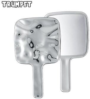 Fusion Finds Retro Handheld Makeup Mirror Square Vanity Mirror With Handle For Makeup, Spa & Eyelash Extensions trumpet