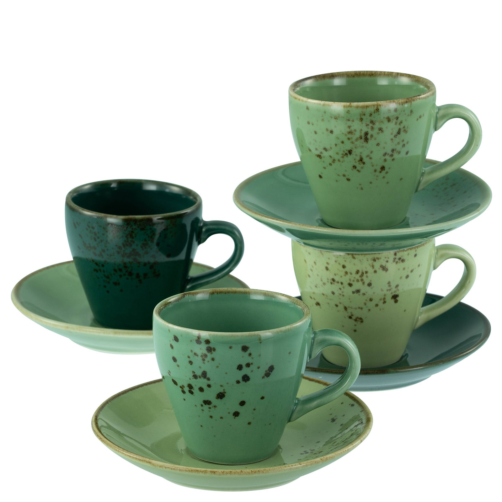 home24 Espressoset Nature Green Life, 8-delig, groen, keramiek