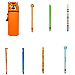 Legami 2-in-1 Federmäppchen Tiger Silikon + löschbare Stifte