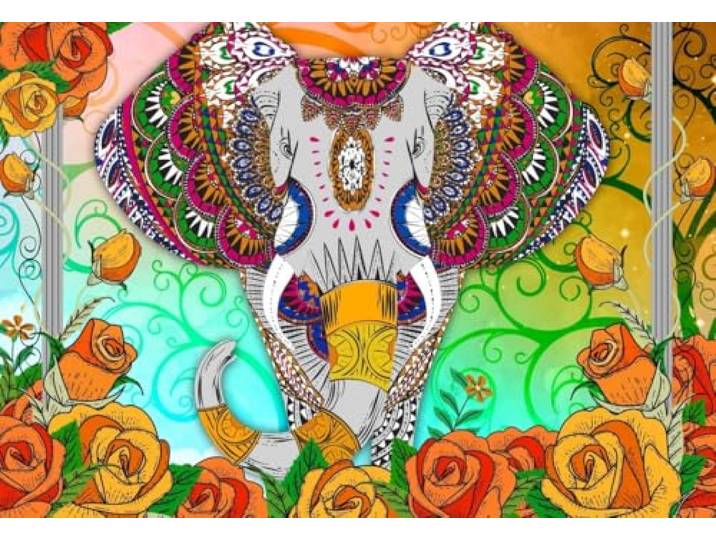 Bluebird Puzzle kleurrijke legpuzzel Colorful Elephant - 1000 stukjes