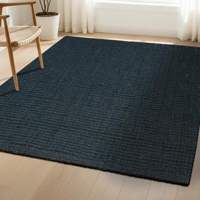 Delara Premium Handwoven Natural Fiber Area Rug Boucle 100% Jute excellent choice in high-traffic areas such as Living rooms