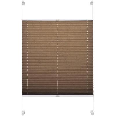 Plissee "Schöner Wohnen, ohne Bohren, Klemmträger, Lichtschutz" Gr. 3, braun (braun, weiß), B:75cm H:140cm, Obermaterial: 95% Polyester, 5% Metall, SCHÖNER WOHNEN-KOLLEKTION, Plissees, mit Klemmträger