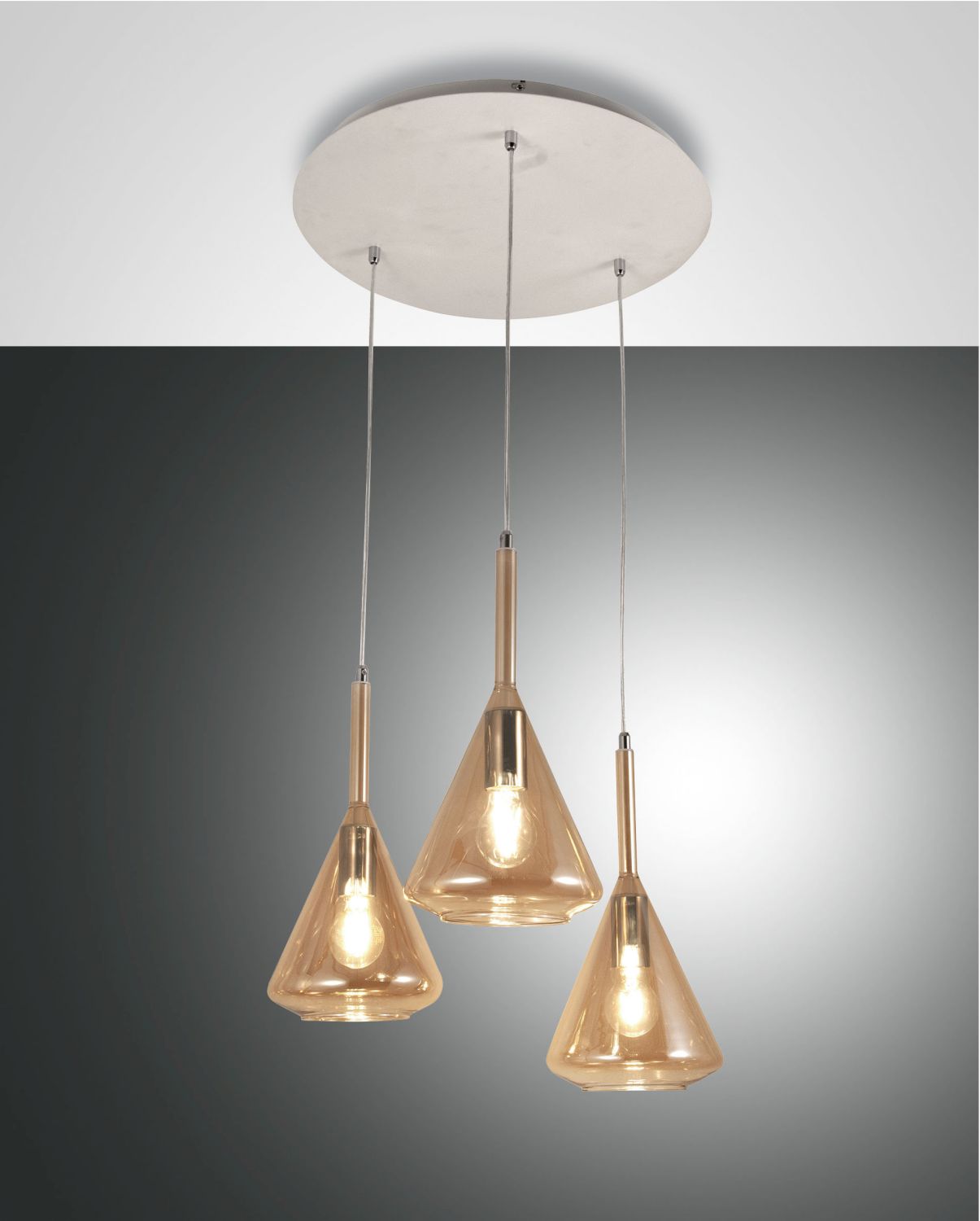 Fabas Luce 3er-Pendelleuchte TRIS Amber 3582-47-125 8019282526704