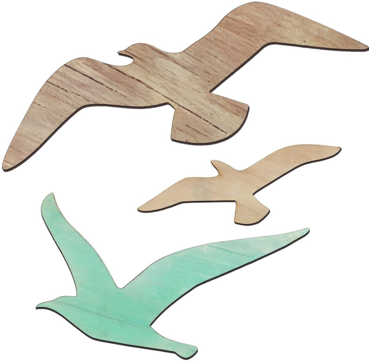 Livia Home Wanddecoratie van Hout met Zeevogels en Oceaan Thema