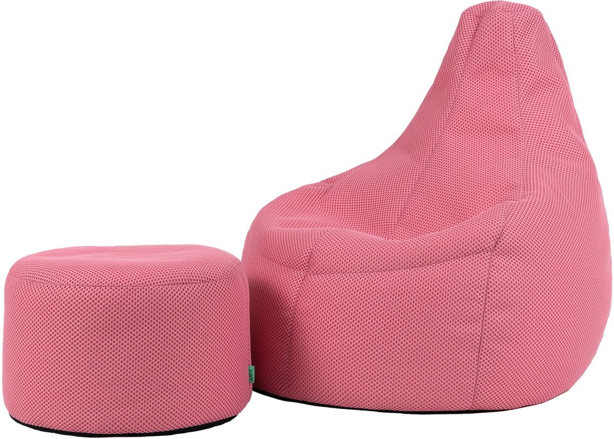 icon Dalton Zitzak Fauteuil met Poef Gaming - Roze