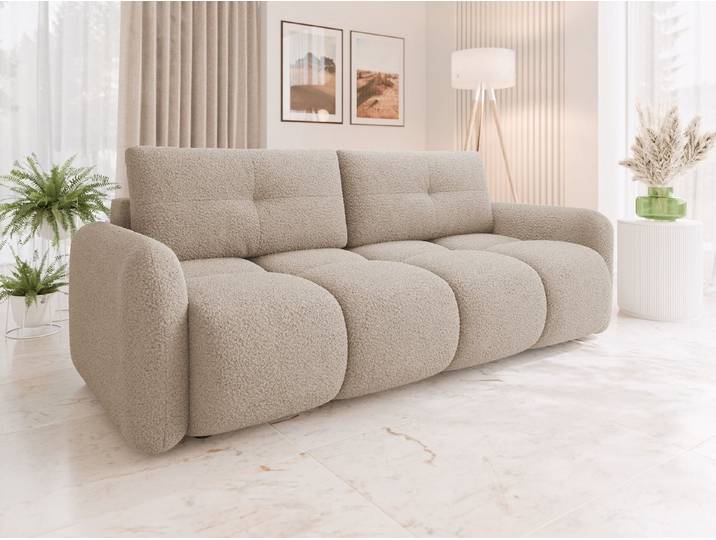 MIRJAN24 Schlafsofa Sandy, mit Schlaffunktion und Bettkasten, Rückenlehne in Form beweglicher Kissen