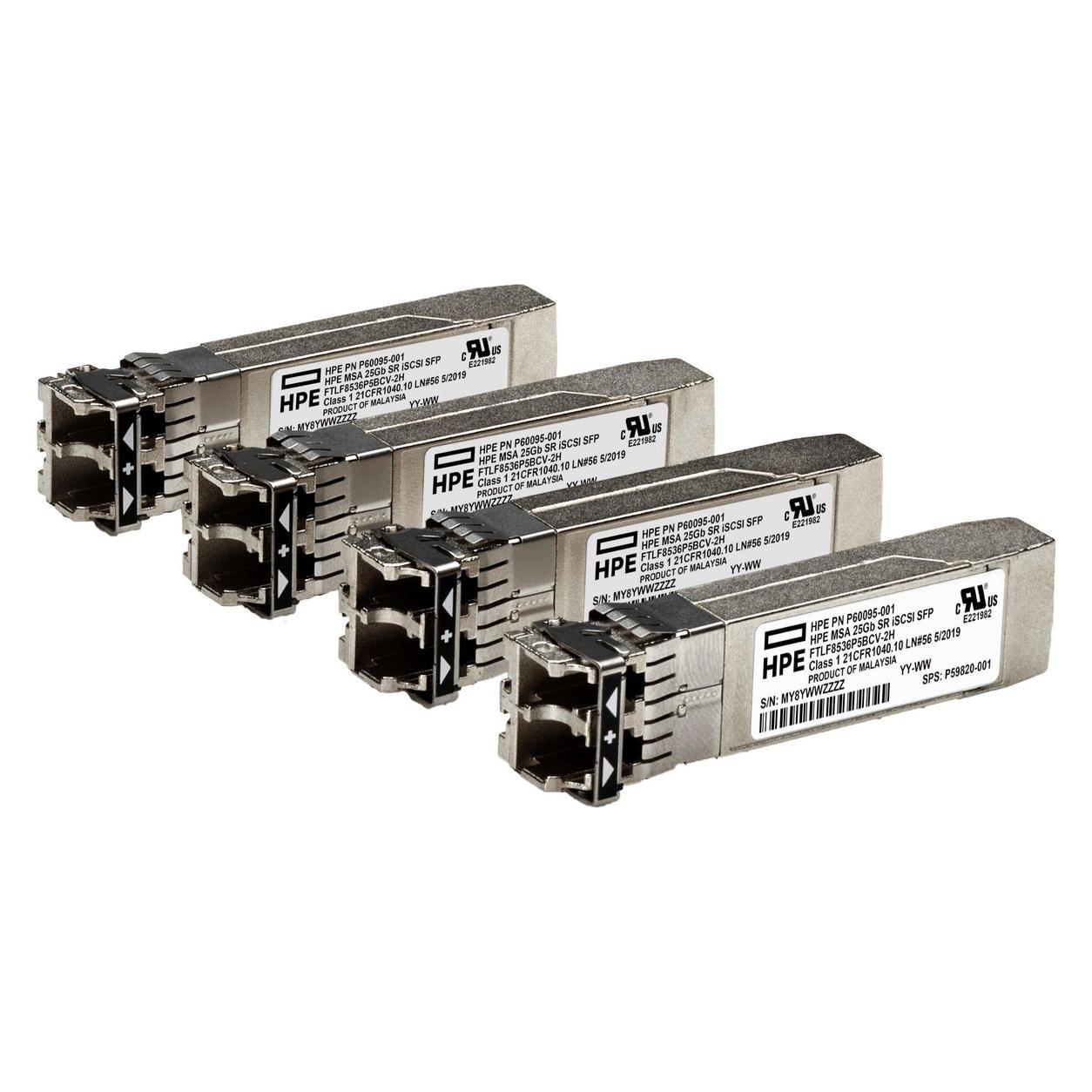 HPE E MSA, SFP28, Short Range, 4-pack, iSCSI, Transceiver (S0K91A)