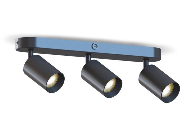 Calex Plafondlamp - 3-Lichts - Opbouwspot - Ovaal - Zwart - Goud