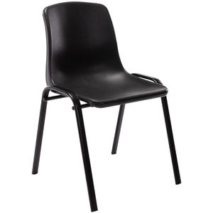 CLP Besucherstuhl Nowra, 313492, stapelbar, Vierfußstuhl, Kunststoff, schwarz, 4 Stück