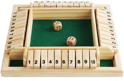 Inspired Deals Montessori Wooden Shut The Box Game For Kids & Adults Interactive Math Board Game Green
