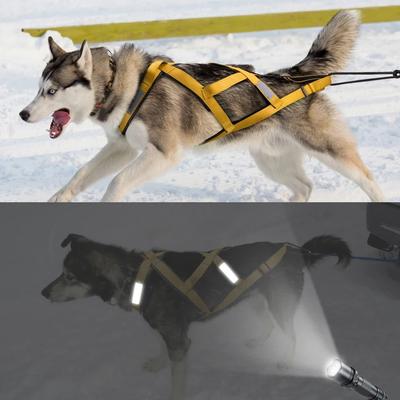 Uplift Picks Waterproof Reflective Dog Sledding Harness Weight Pulling Vest yellow 55 75 Cm