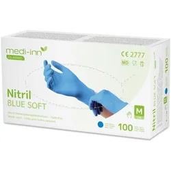 Medi-Inn Nitril blue soft Einmalhandschuhe, blau, puderfrei L / 10 x 100 = 1000 Stück