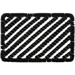 Fussmatte mit Metallborsten - Effektive Schuhsohlen-Reinigung für Innen & Aussen - Robuste Bürsten 40x60cm, schwarz - Schmutzfangmatte langlebig